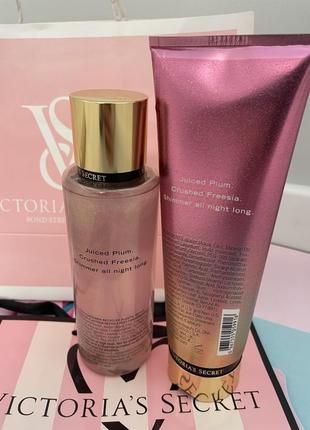 Набор виктория секрет,спрей и лосьон для тела victoria’s secret pure seduction shimmer2 фото