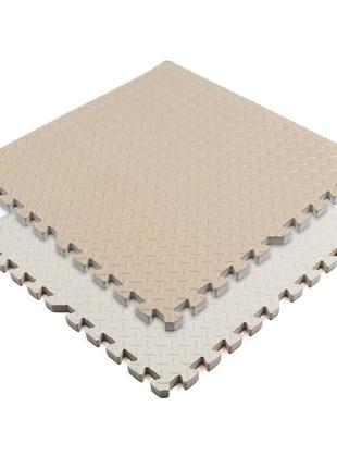 Килим двосторонній пазл, підлога - модульне підлогове покриття 600 х 600 х 20мм, крем-беж1 фото