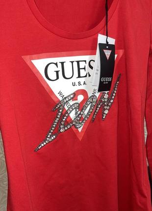 Кофта свитшот оригинал guess с камнями со стразами водолазка гольф8 фото