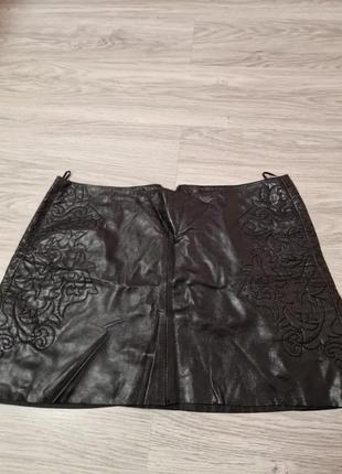 Юбка натуральная кожа zara
