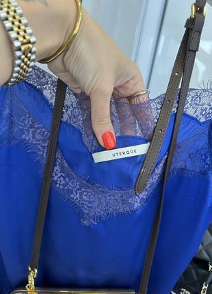 Шелковый топ майка сетевая блузка шелк бельевой пижамный стиль uterque3 фото