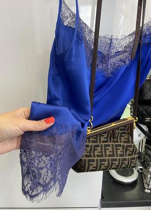 Шелковый топ майка сетевая блузка шелк бельевой пижамный стиль uterque4 фото