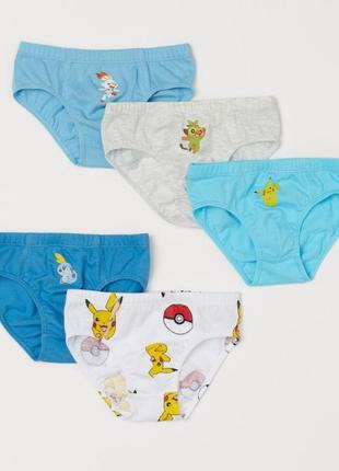 Трусики h&m 2-4 р 5 шт покемон pokémon2 фото