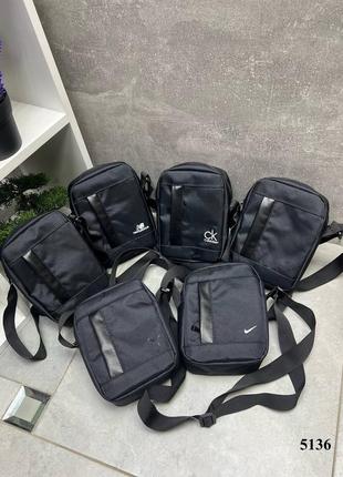 Черная стильная спортивная компактная сумочка унисекс5 фото