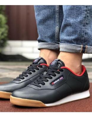 Кросівки чоловічі демісезонні в стилі reebok темно-сині з білою підошвою весна/літо/осінь
