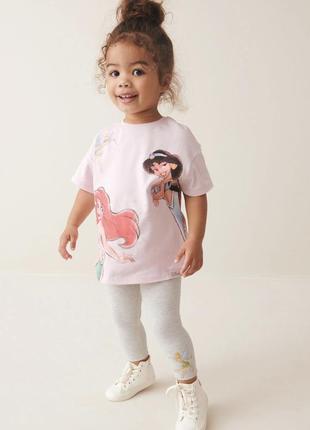 Компленкт футболка и лосины на девочку деснай принцессы