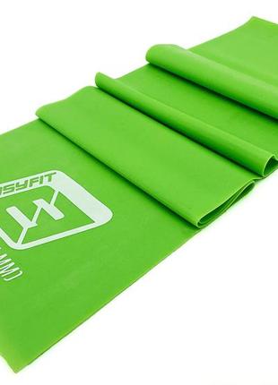 Стрічка латексна easyfit 0.35 мм для пілатеса та йоги зелена1 фото