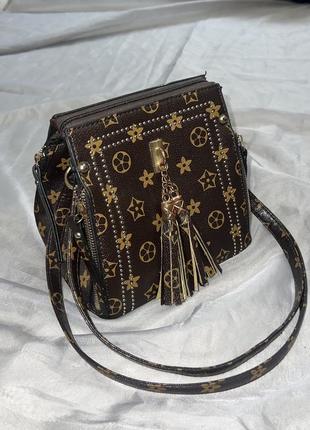 Сумка louis vuitton коричнева з лого