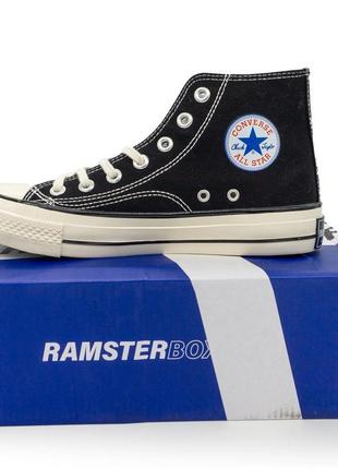 Кеды ramster в стиле converse, конверс chuck 70 высокие черно-белые  37. размеры в наличии: 37, 38, 39.