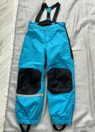 Лыжные брюки h&amp;m голубые на подтяжках