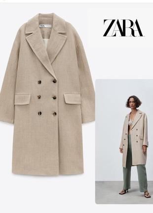 Пальто женское льняное zara1 фото