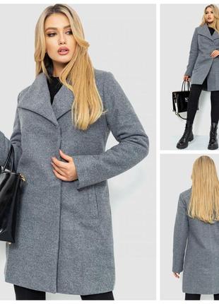 Женское пальто, цвет серый1 фото