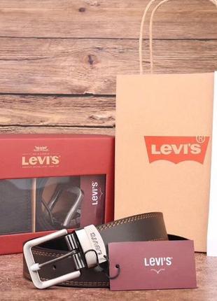 Ремень + кошелек levis набор на подарок мужской3 фото