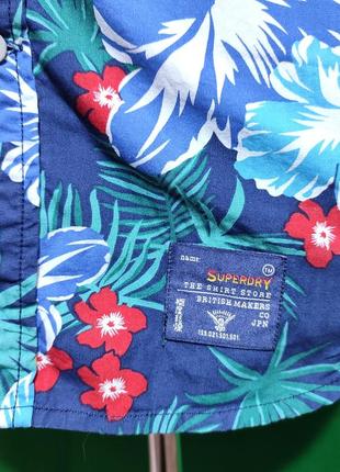 Пляжная мужская рубашка шведка superdry 100% коттон, размер l (реально s)3 фото
