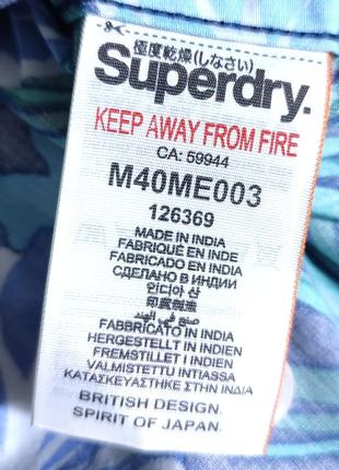 Пляжная мужская рубашка шведка superdry 100% коттон, размер l (реально s)7 фото