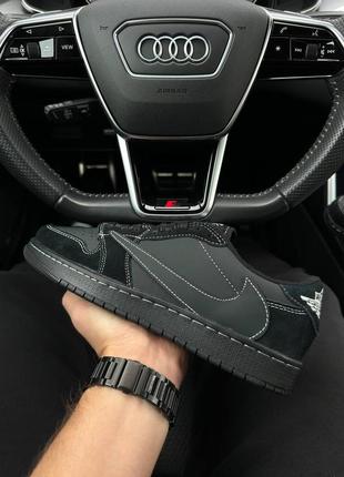 Мужские кроссовки nike air jordan retro 1 low x travis scott og black phantom 41-42-43-44-45-461 фото