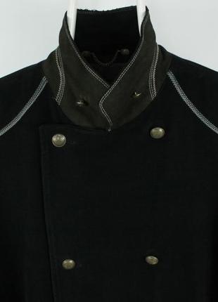 Винтажное двубортное пальто hugo boss black cotton double-breasted coat3 фото