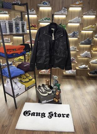 Куртка шкіряна arnodefrance оверсайз black logo