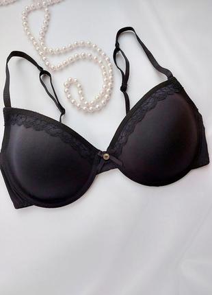 75d черный гладкий контурный бюстгальтер