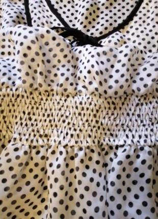 Летняя шифоновая блуза zara в горох5 фото