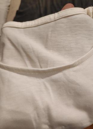 Футболка-блуза с крылышками молочно-белая 46 р.7 фото
