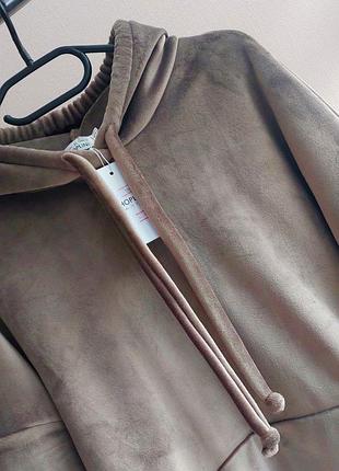 Зимний костюм двойной велюр, лосины и худи