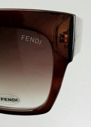 Fendi очки женские солнцезащитные коричневые с градиентом8 фото