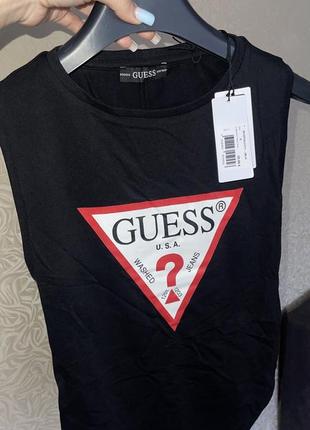 Черный топ бодик оригинал guess майка