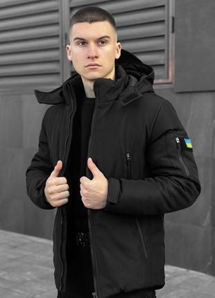 Універсальна чорна куртка pobedov winter jacket motive