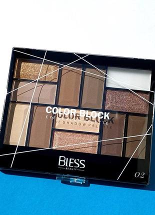 Тіні для повік bless beauty color block eye shadow palette, 12 відтінків №22 фото
