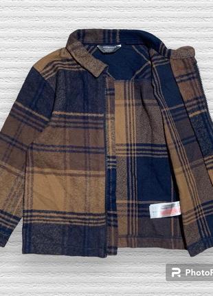 Primark рубашка байковая в клетку на молнии пиджак в клетку1 фото