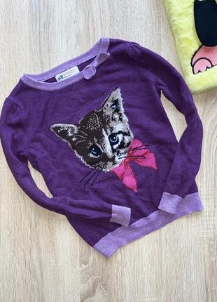 Свитер с принтом кишки на 2-4 рочки рост 98-104 см h&amp;m