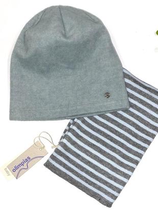 Комплект: ✅ шапка флисовая серо-зеленого цвета ✅шарф в полоску бренд: reserved размер: one size6 фото