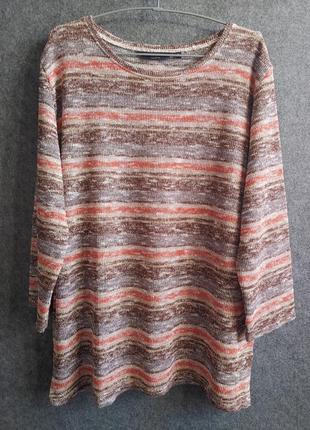 Меланжевый джемпер свитер кофта с люрексовой нитью большого размера5 фото