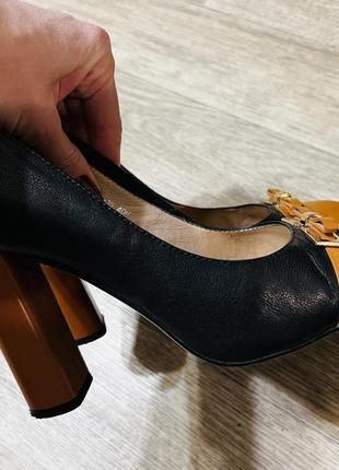 Модные женские туфли кожанные на каблуке basconi 40 размер3 фото