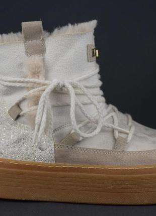 Guess claudia черевики ботильйони жіночі зимові шкіра хутро на платформі італія оригінал 36 р/22.5см