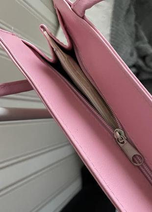 Розовая сумка пакет длинные ручки3 фото