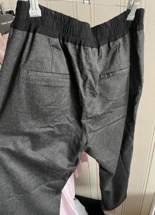 Zara basic серые брюки теплые с резинкой зауженные4 фото