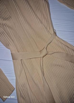 Довга сукня- кардіган в рубчик на запах р.s10 фото