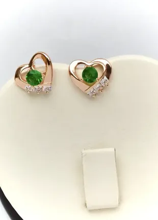 Серьги-гвоздики сердца (медицинское золото) xuping m&l.