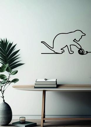 Декоративное настенное 3d панно «кот» декор на стену с объемом4 фото