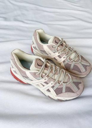 Прекрасные женские кроссовки asics gel-sonoma 15-50 white peach fawn пудровые с бежевым2 фото