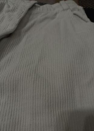 Женские белые вельветовые брюки3 фото