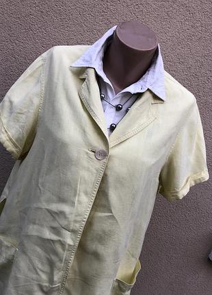 Винтаж,желтый лен жакет,пиджак,кардиган,рубашка,блуза,max mara оригинал