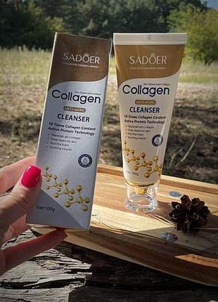 Пінка для вмивання з колагеном від зморшок sadoer collagen anti-aging , 100 мл2 фото