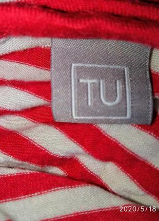 Футболка червона в смужку смугаста від бренду tu5 фото