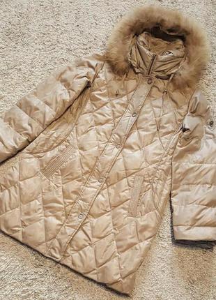 Оригинал.фирменный,шикарный,удлиненный пуховик barbara lebek