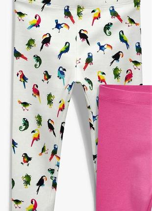Білі легінси / лосини з папугами next р. 2-3 роки