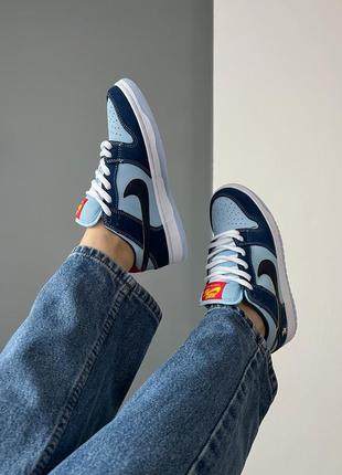 Трендовые кастомные кроссовки why so sad? x nike sb dunk low pro coastal blue синие с голубым унисекс 36-45 р10 фото