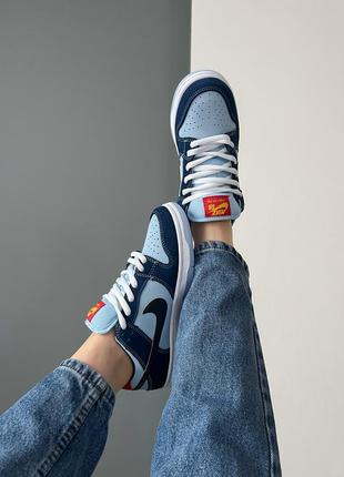 Трендовые кастомные кроссовки why so sad? x nike sb dunk low pro coastal blue синие с голубым унисекс 36-45 р4 фото